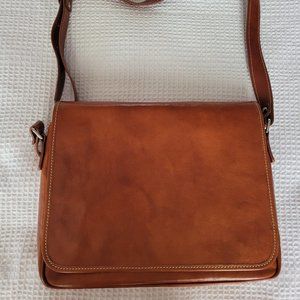 Men's Brown Messenger Bag, Leather